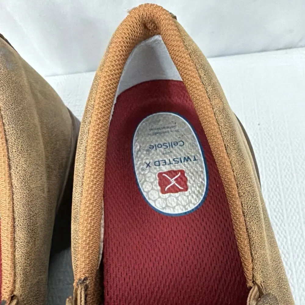 Twisted X Shoes Mens Size 7 M Crossover Slip On EVA Bomber Casual Brown Leather
